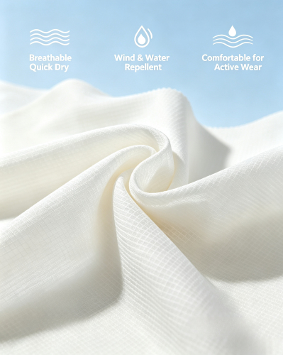GFAW31NW 44gsm 100% Nylon 66 Mini Ripstop Ultra‑Light Windproof Down‑Proof Water Repellent Fabric For Base Layers &amp; Outerwear