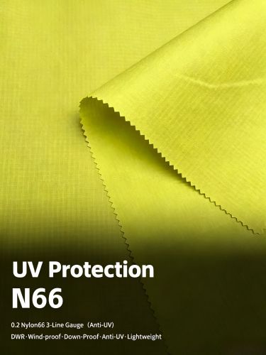 GFAW33NU 50gsm 100% Nylon 66 3D Color‑Shifting Mini Ripstop C6 DWR UPF50+ Down‑Proof Fabric For Sun Protection Outerwear