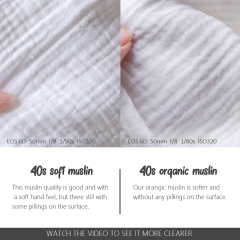 Custom made neutral muslin receiving swaddle organic blanket for newborn