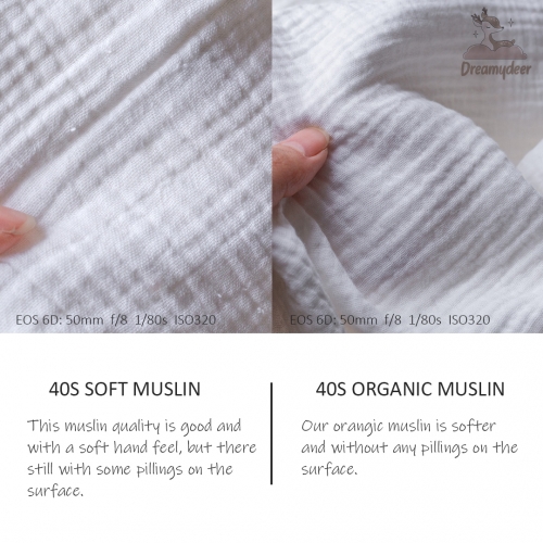 Cotton muslin double gauze plain, off-white