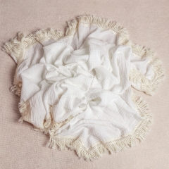 Soft Touch Muslin Receiving Swaddle Blanket with Fringes