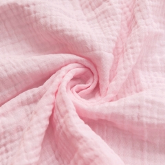 Wholesale Organic Cotton Double Gauze Muslin Fabric - Baby Pink