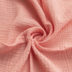 Wholesale Organic Cotton Double Gauze Muslin Fabric - Peach Orange