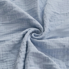 Wholesale Organic Cotton Double Gauze Muslin Fabric - Light Blue