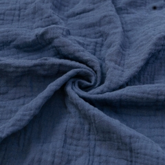 Wholesale Organic Cotton Double Gauze Muslin Fabric - French Navy
