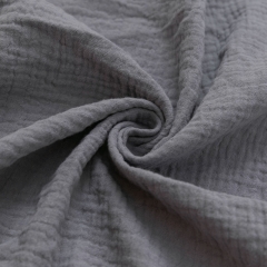 Wholesale Organic Cotton Double Gauze Muslin Fabric - Steel Grey