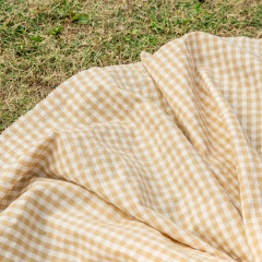 Wholesale Seersucker Cotton Fabric Bubble Gingham Fabric - Yellow Plaid