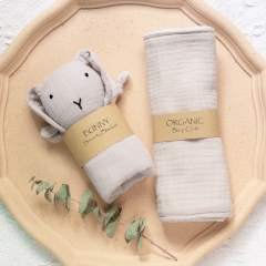 Wholesale Organic Cotton Muslin Bunny Baby Security Blanket