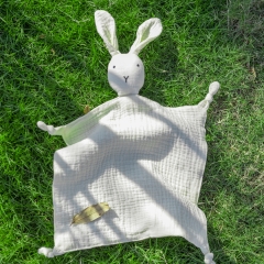 Organic Muslin Comforter Toys Bunny Baby Security Blankets