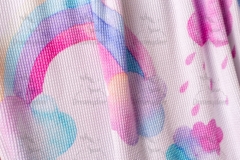 Custom Print on Waffle Knit Fabric | 95% Cotton 5% Spandex | Rainbow Prints