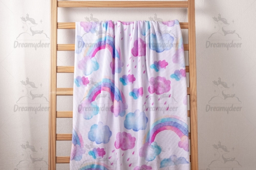 Custom Print on Waffle Knit Fabric | 95% Cotton 5% Spandex | Rainbow Prints