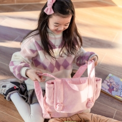 Linen Scool Backpack Multipurpose Girls Handmade Brand Custom Lovely Children Bag Pack Wholesale for Boys Girls