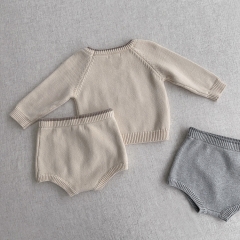 Custom Pullover Baby Sweaters100% Cotton Knitwear for Newborn Baby Personalized Sweater Set
