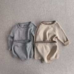 Custom Pullover Baby Sweaters100% Cotton Knitwear for Newborn Baby Personalized Sweater Set