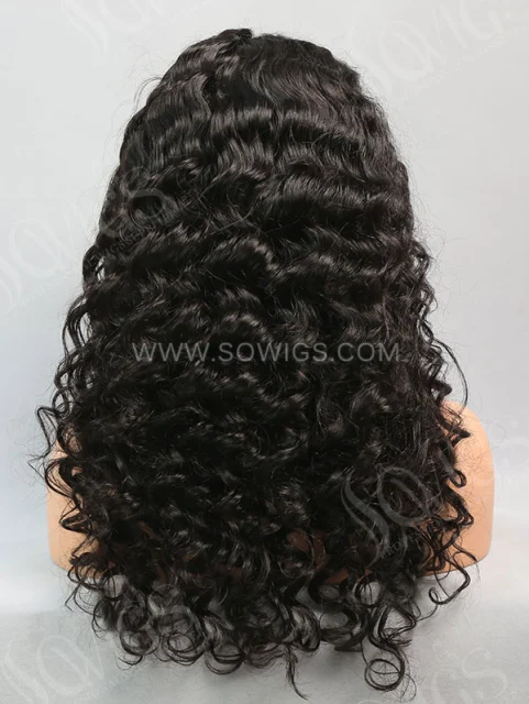 130% Density Full Lace Wigs Loose Wave Virgin Human Hair Natural Color