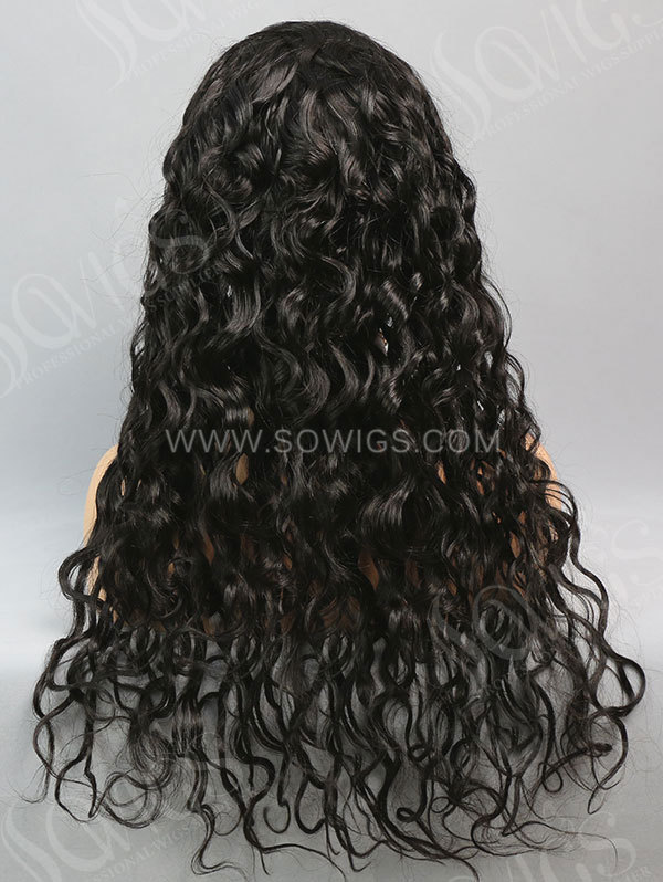 130% Density Full Lace Wigs Natural Wave Virgin Human Hair Natural Color