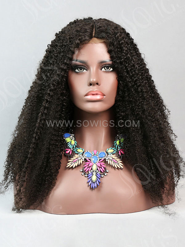 300% Density Machine Made Wig Kinky Curly Human Hair