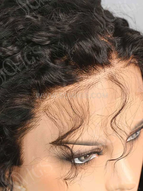 130% Density Full Lace Wigs Italian Curly Hair Virgin Human Hair Natural Color