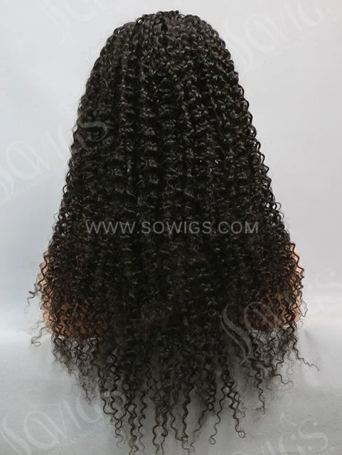 130% Density Full Lace Wigs Deep Curly Virgin Human Hair Natural Color