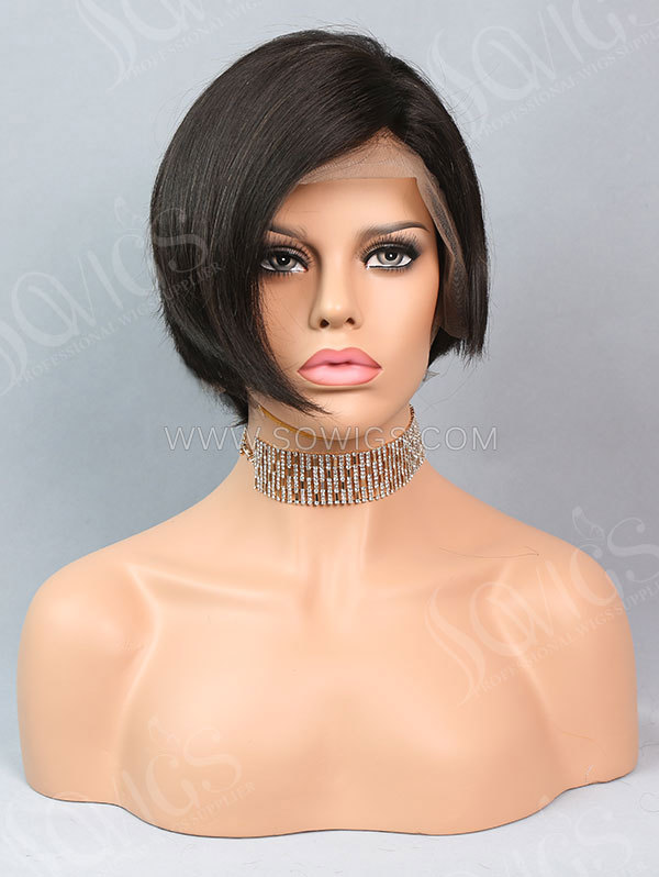 180% Density Full Lace Wigs Bob Wigs Straight Hair Virgin Human Hair Natural Color