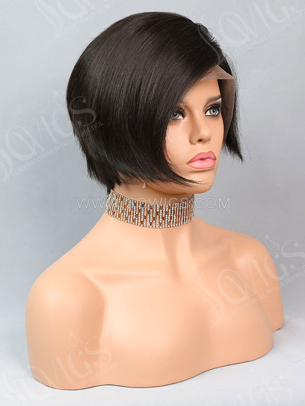 180% Density Full Lace Wigs Bob Wigs Straight Hair Virgin Human Hair Natural Color