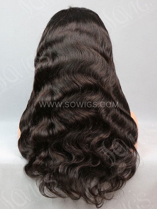 180% Density Full Lace Wigs Body Wave Virgin Human Hair Natural Color