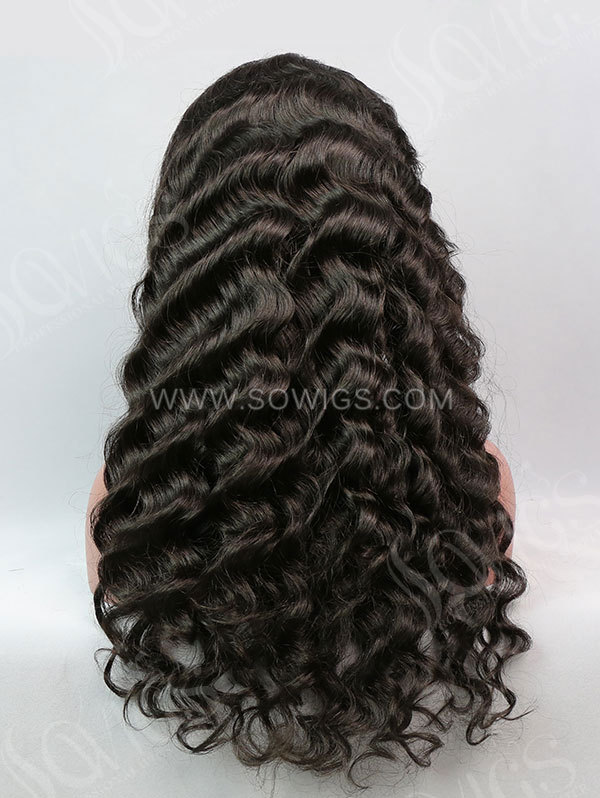 180% Density 360 Lace Wigs Loose Wave Virgin Human Hair Natural Color