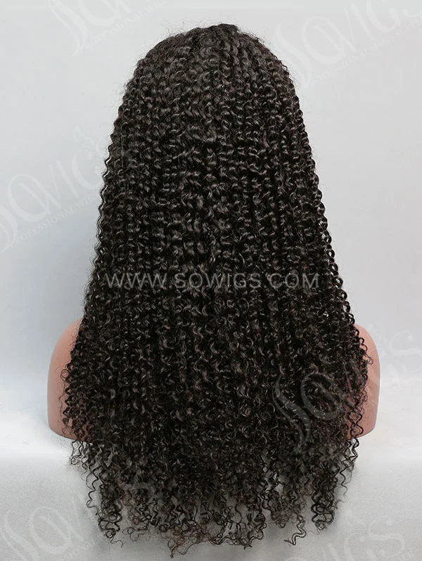 180% Density 360 Lace Wigs Deep Curly Virgin Human Hair Natural Color