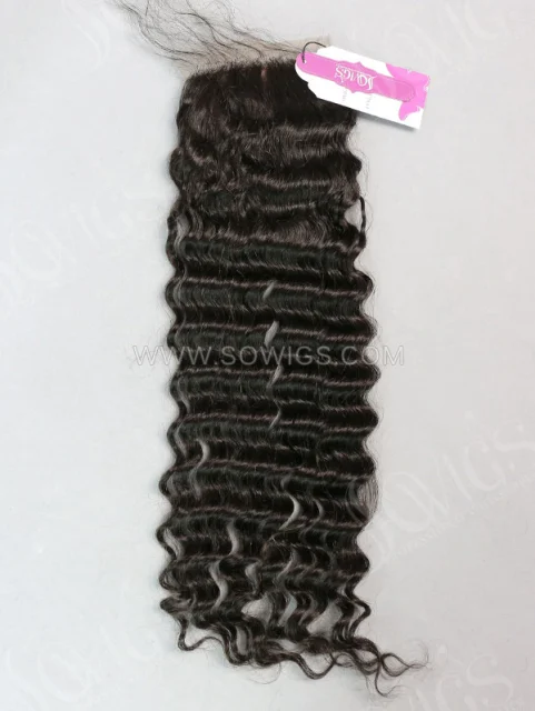 4*4 Silk Base Closure Deep Wave Human Hair