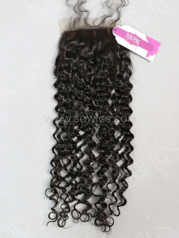 4*4 Silk Base Closure Deep Curly Human Hair