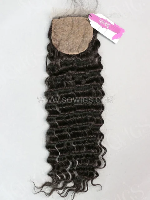 4*4 Silk Base Closure Deep Wave Human Hair