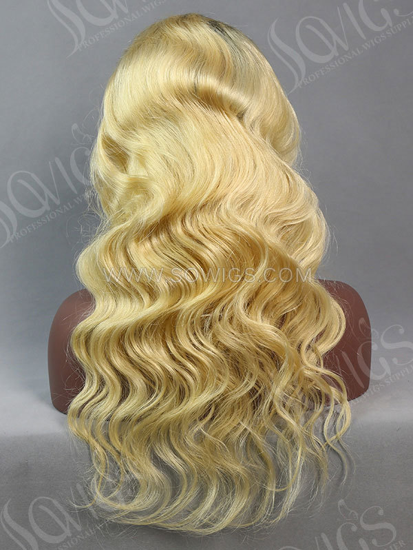 130% Density Lace Front Wig Body Wave Ombre 1B/613 Color Human Hair