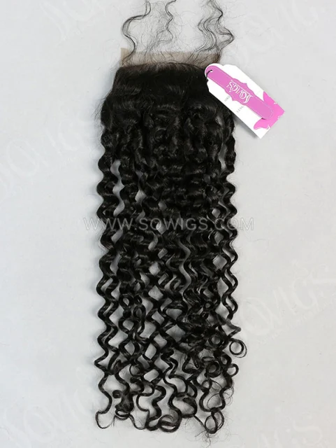 4*4 Lace Closure Kinky Curly Human Hair