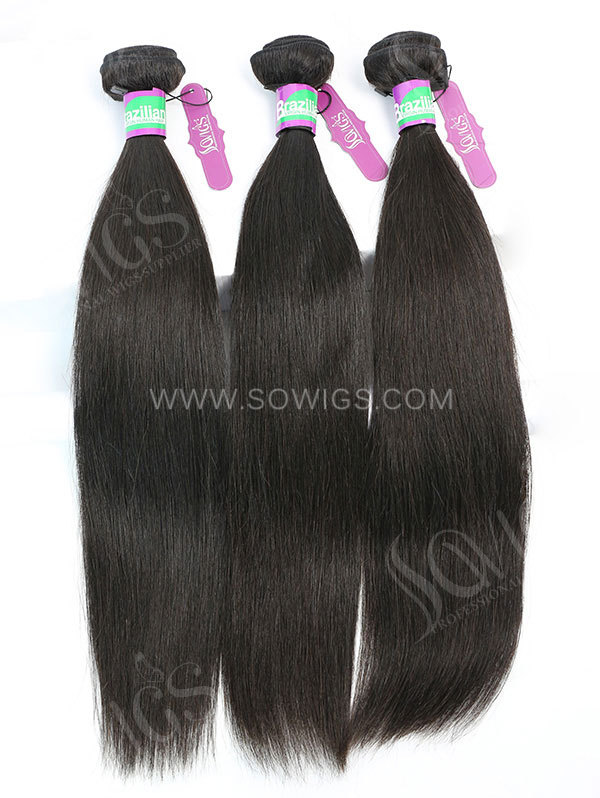 3 Bundles Brazilian Straight Human Virgin Hair 