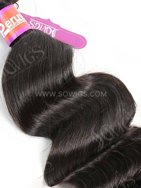 2 or 3 Bundles with 360 Lace Frontal Loose Wave Human Virgin Hair Extension Natural Color