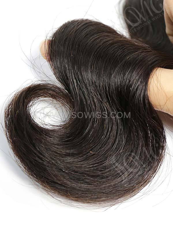2 or 3 Bundles with 360 Lace Frontal Body Wave Human Virgin Hair Extension Natural Color