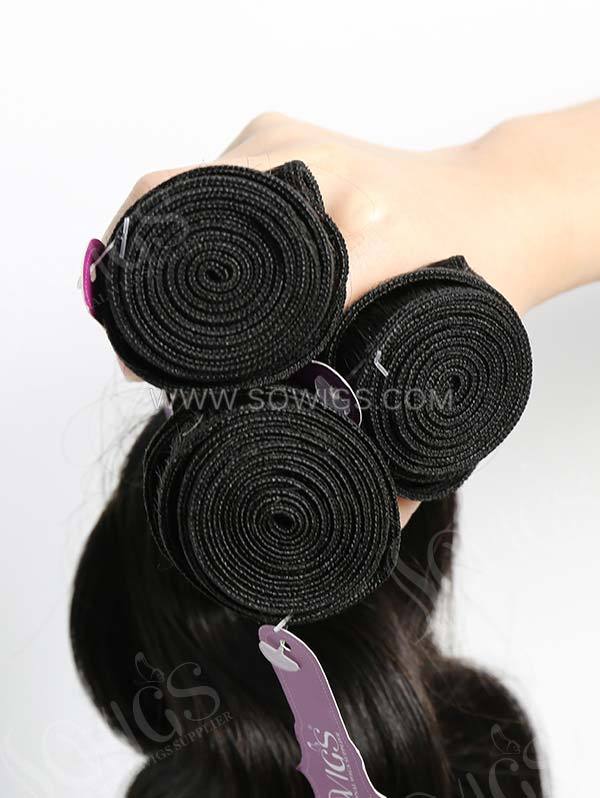 3 Bundles with Lace Base Closure Brazilian Body Wave Human Virgin Hair 