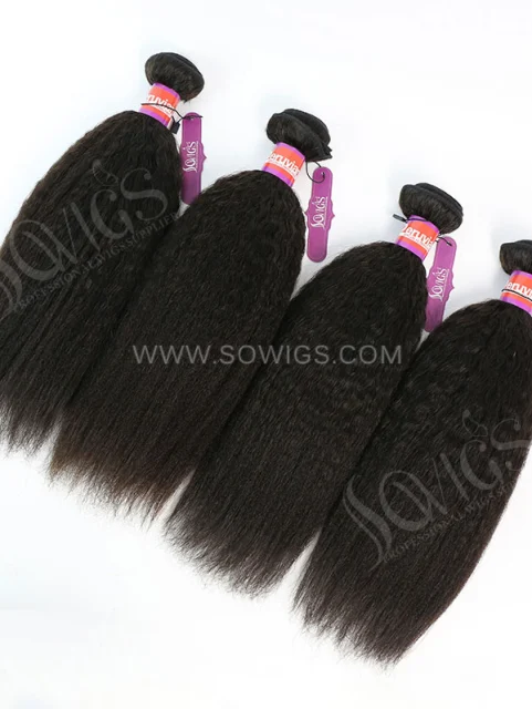 4 Bundles Kinky Straight Human Virgin Hair 