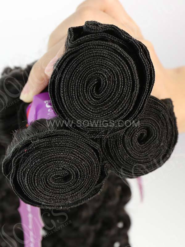 2 or 3 Bundles with 360 Frontal Deep Curly Human Virgin Hair 