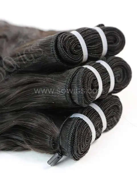 3 Bundles with Frontal Brazilian Natural Wave Human Virgin Hair 