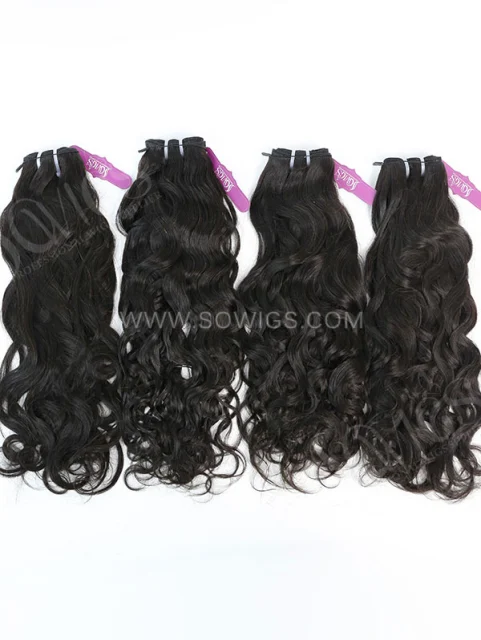 3 Bundles with Frontal Brazilian Natural Wave Human Virgin Hair 