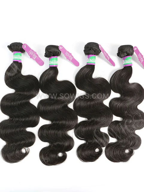 3 Bundles with Frontal Brazilian Body Wave Human Virgin Hair 