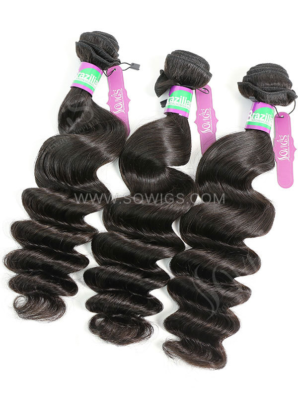 3 Bundles Brazilian Loose Wave Human Virgin Hair 