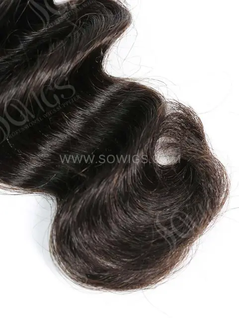 3 Bundles with Lace Closure Brazilian Loose Wave Human Virgin Hair 