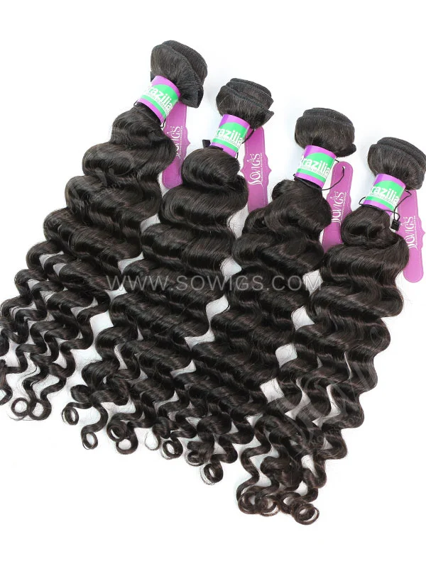 4 Bundles Brazilian Deep Wave Human Virgin Hair 