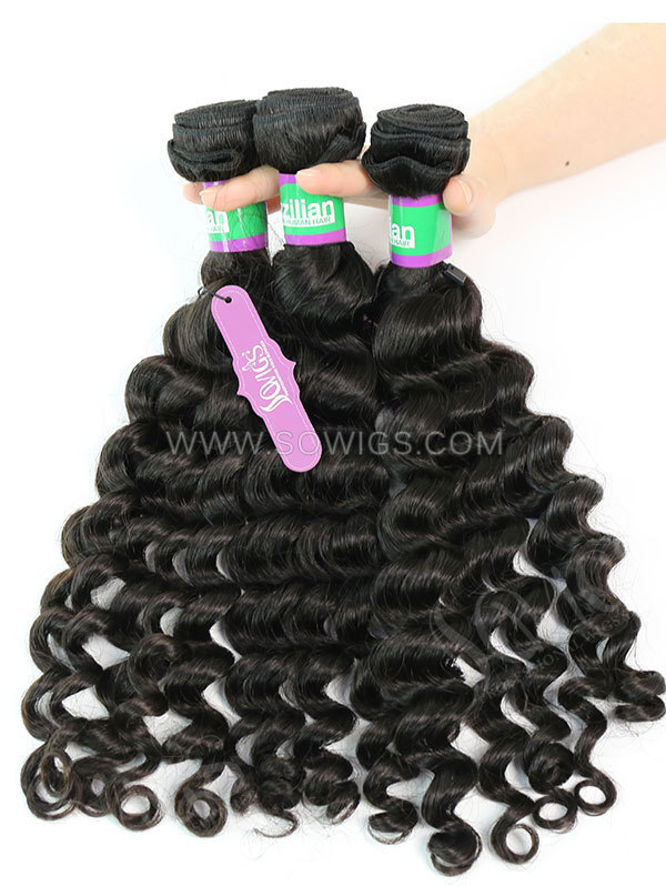 3 Bundles Brazilian Deep Wave Human Virgin Hair 