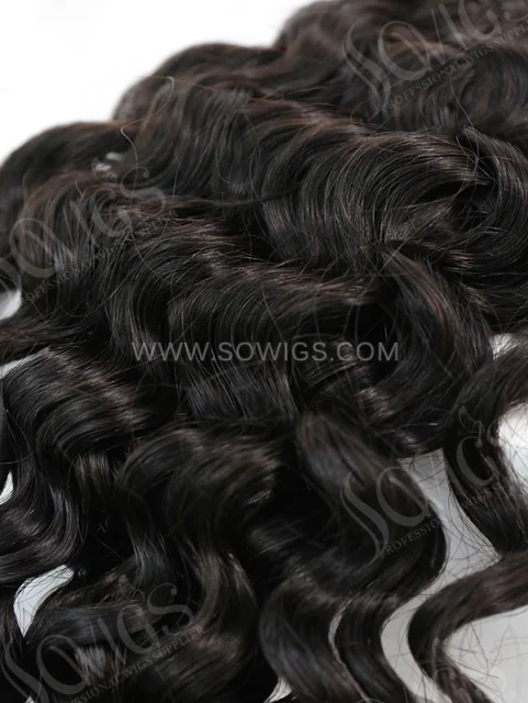 2 or 3 Bundles with 360 Lace Frontal Italian Curly Human Virgin Hair Extension Natural Color