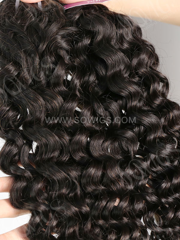 2 or 3 Bundles with 360 Frontal Brazilian Italian Curly Human Virgin Hair 