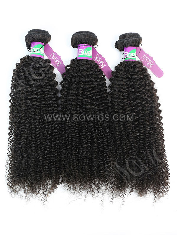 3 Bundles Brazilian Kinky Curly Human Virgin Hair 