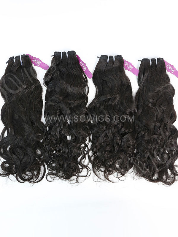 4 Bundles with Lace Closure Brazilian Natural Wave Human Virgin Hair 
